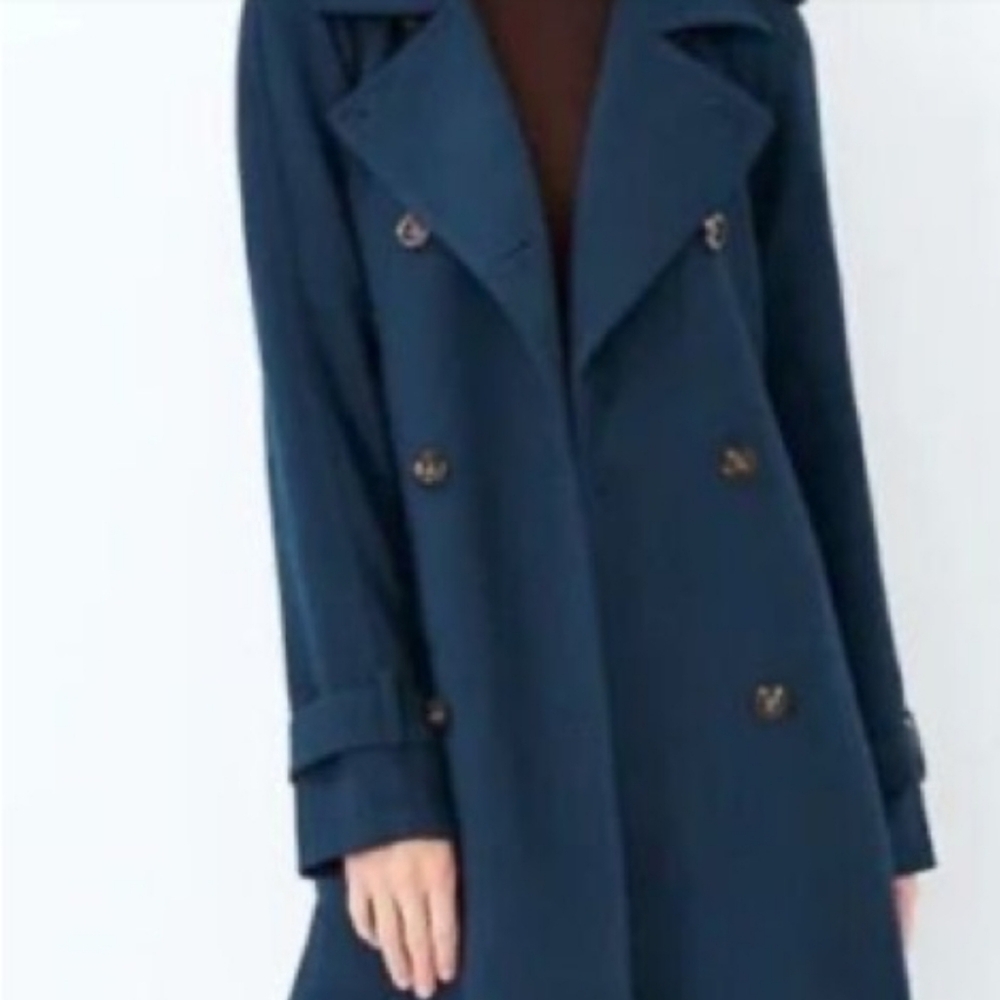 NEW! ANN TAYLOR Twill Double Breasted Belted Trench Coat XSP. - Picture 3 of 9